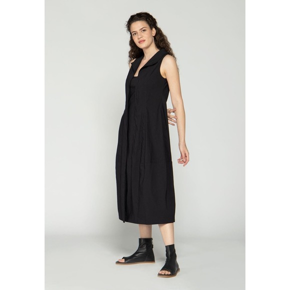 Luukaa Women's V-Neck Dress Size 14 Midi Black Casual Stylish Sleeveless NWT - Picture 3 of 5